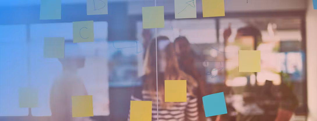 Business Meeting Post Its Banner